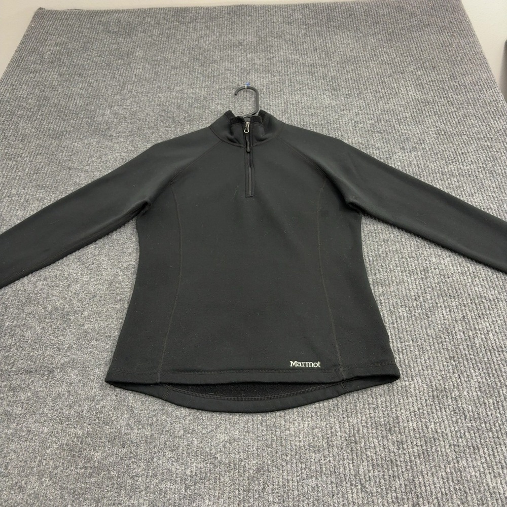 Marmot Pullover Womens M Black Polyester Quarter Zip Mock Neck Athletic Gorpcore